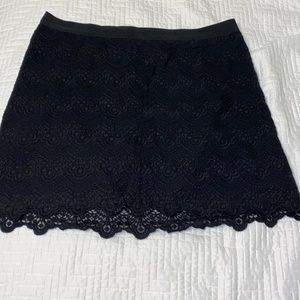 Black scalloped lace JCrew factory pencil skirt size 10